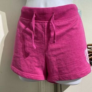 Hot pink and white cotton shorts with drawstring waist